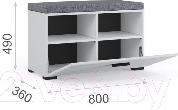 Изображение товара Тумба в прихожую Империал Йорк (белый жемчуг/белый глянец)