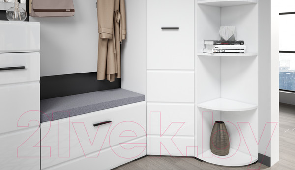 Изображение товара Угловое окончание для шкафа Империал Йорк 340 (белый жемчуг)