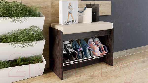 Изображение товара Банкетка ТриЯ Тайм тип 1 (венге цаво/кожзам крем)