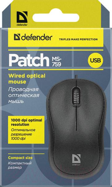 Изображение товара Мышь Defender Patch MS-759 / 52759 (черный)