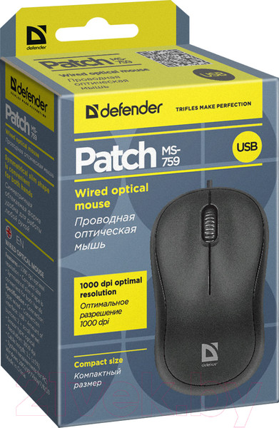 Изображение товара Мышь Defender Patch MS-759 / 52759 (черный)