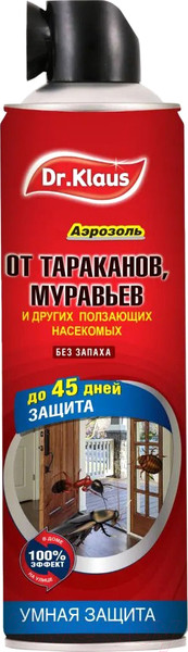 Изображение товара Аэрозоль от насекомых Dr. Klaus От муравьев тараканов и других ползающих насекомых / DK06250011 (600мл)