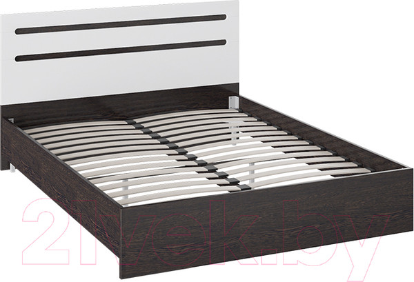 Изображение товара Двуспальная кровать ТриЯ Фьюжн ТД-260.01.03 160x200 (белый глянец/венге линум)