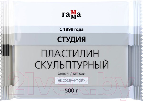 Изображение товара Пластилин скульптурный ГАММА Студия 2.80.Е050.004.1 (500г, белый, мягкий)