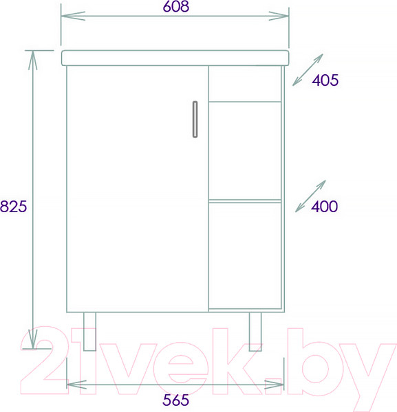 Изображение товара Тумба под умывальник Onika Тимбер 60.01 (106115)