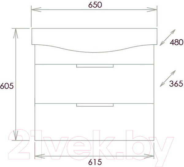 Изображение товара Тумба под умывальник Onika Девис 65.13 (106546)