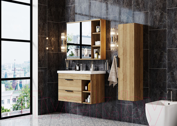 Изображение товара Шкаф с зеркалом для ванной Onika Легран 80.00У (208092)