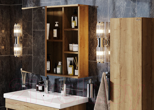 Изображение товара Шкаф с зеркалом для ванной Onika Легран 80.00У (208092)