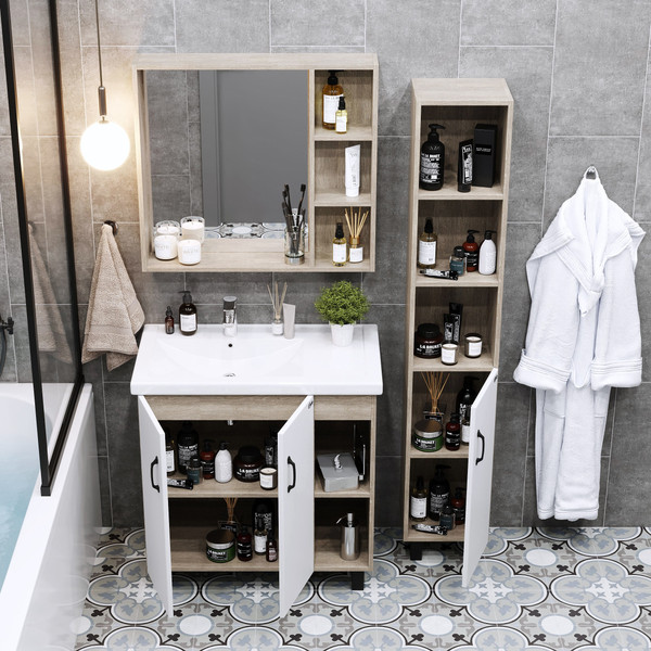 Изображение товара Шкаф с зеркалом для ванной Onika Тимбер 80.00У (208091)