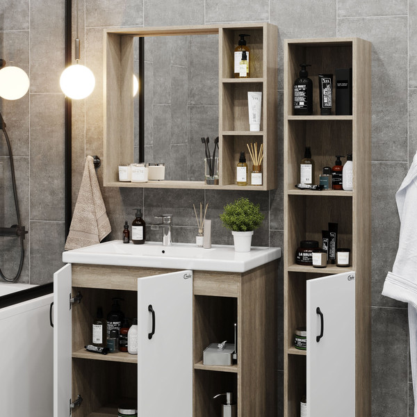 Изображение товара Шкаф с зеркалом для ванной Onika Тимбер 80.00У (208091)