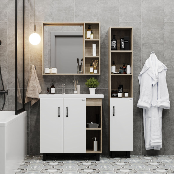 Изображение товара Шкаф с зеркалом для ванной Onika Тимбер 80.00У (208091)