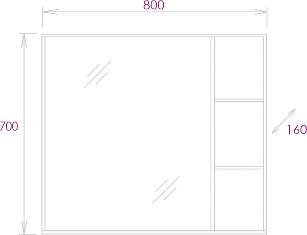 Изображение товара Шкаф с зеркалом для ванной Onika Тимбер 80.00У (208091)