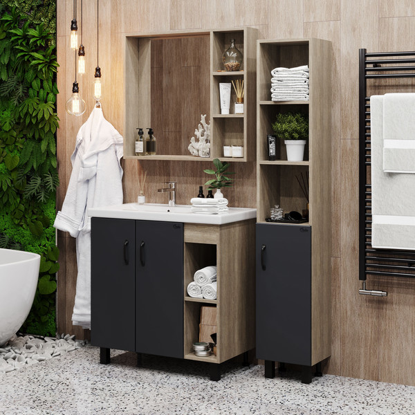 Изображение товара Шкаф с зеркалом для ванной Onika Тимбер 80.00У (208091)