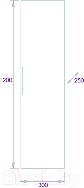 Изображение товара Шкаф-полупенал для ванной Onika Легран 30.10 У (403068)