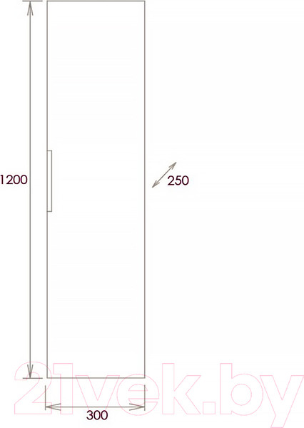 Изображение товара Шкаф-полупенал для ванной Onika Девис 30.10У (403071)