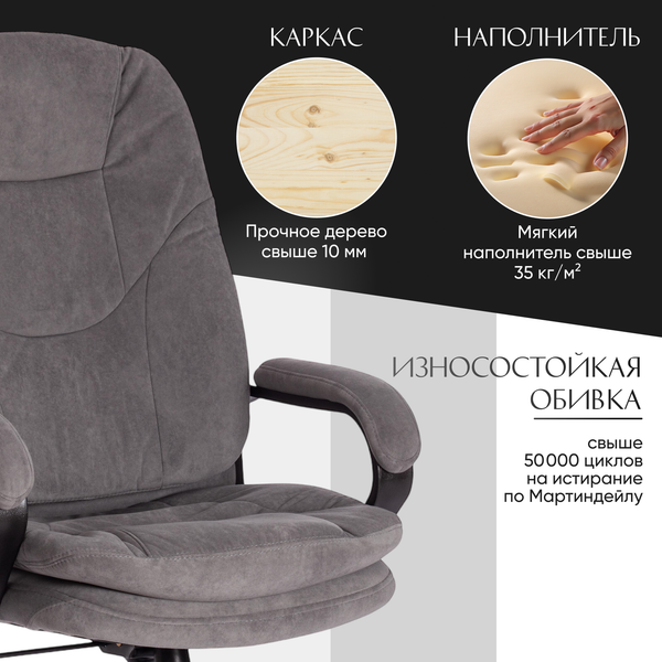 Изображение товара Кресло офисное Tetchair Comfort LT флок (серый)