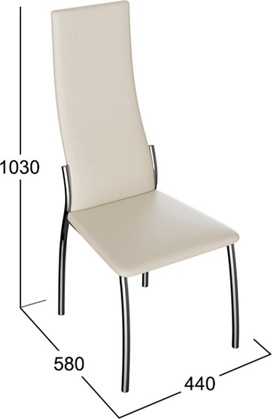 Изображение товара Стул ТриЯ Кредо (хром/кожзам бежевый/ваниль 890)