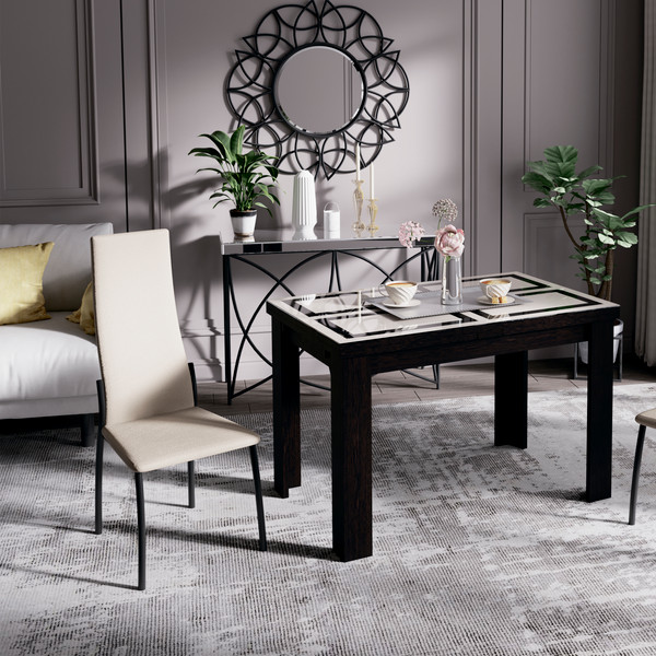 Изображение товара Стул ТриЯ Кредо (черный муар/кожзам бежевый)