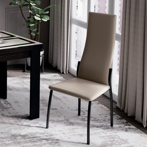Изображение товара Стул ТриЯ Кредо (черный муар/кожзам бежевый)