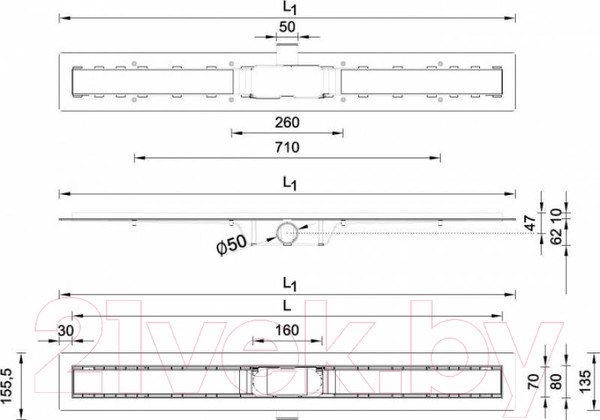 Изображение товара Трап для душа Styron Medium STY-M-100-FF (черный)