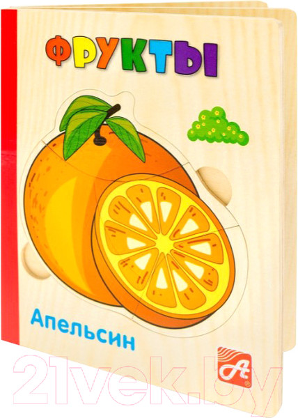 Изображение товара Книга-пазл Анданте Книжка-деревяшка. Фрукты / RDI-D056a
