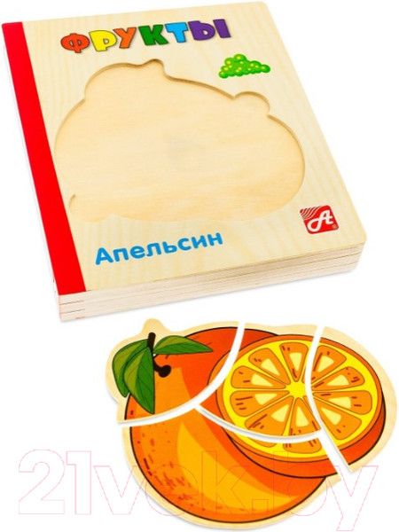 Изображение товара Книга-пазл Анданте Книжка-деревяшка. Фрукты / RDI-D056a