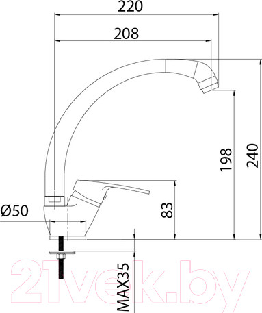 Изображение товара Смеситель Milardo Meal M05SB0JM05