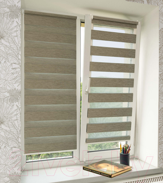 Изображение товара Рулонная штора Delfa Сантайм День Ночь В/О Фаро СРШ-01МК 41104 (68x160, оникс)