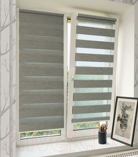 Изображение товара Рулонная штора Delfa Сантайм День Ночь В/О Фаро СРШ-01МК 41106 (73x160, кварц)