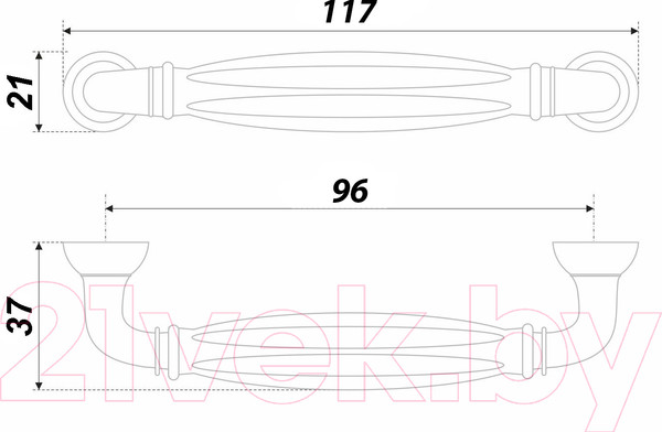 Изображение товара Ручка для мебели Boyard Tiffany RS121BAZ.4/96/W