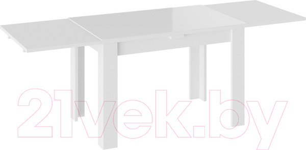 Изображение товара Обеденный стол ТриЯ Норман тип 1 (белый/стекло белый глянец)