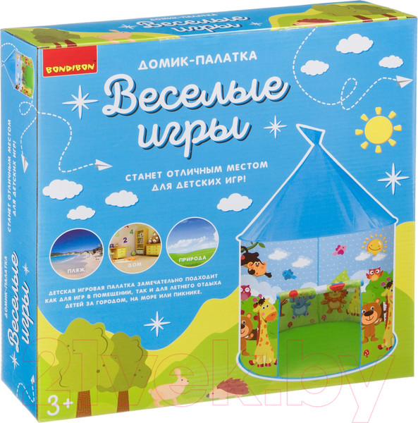 Изображение товара Детская игровая палатка Bondibon Веселые игры. Зоопарк / ВВ4484