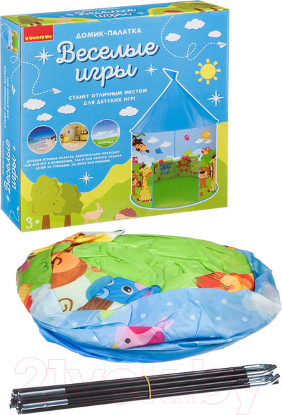 Изображение товара Детская игровая палатка Bondibon Веселые игры. Зоопарк / ВВ4484
