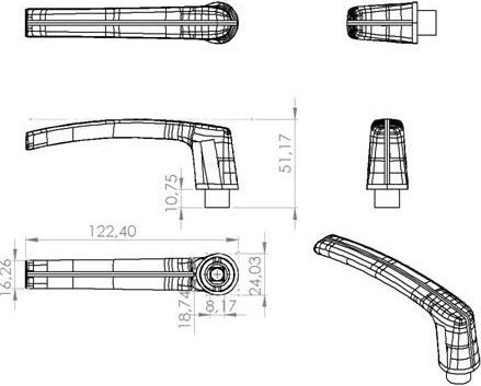 Изображение товара Ручка оконная Аллюр Эрен Mesut 35мм RAL-9016 (белый)