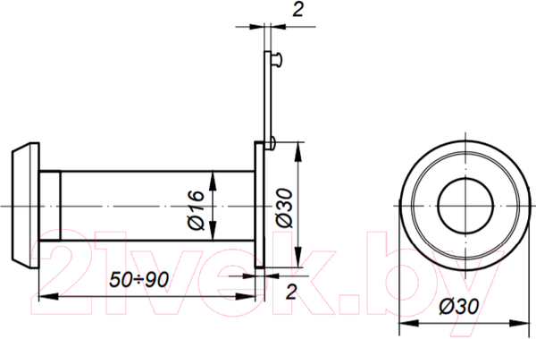 Изображение товара Глазок дверной Apecs 6016/50-90-CR