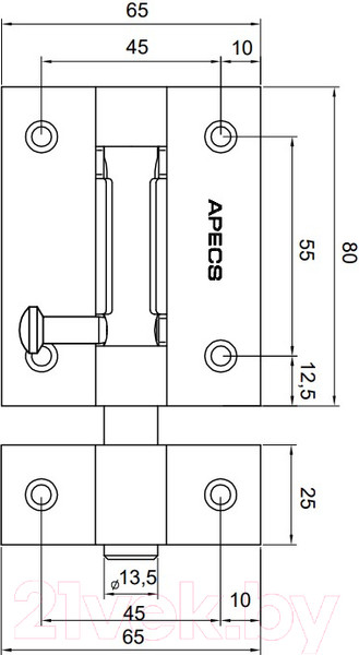 Изображение товара Шпингалет торцевой Apecs DB-02-80-CR