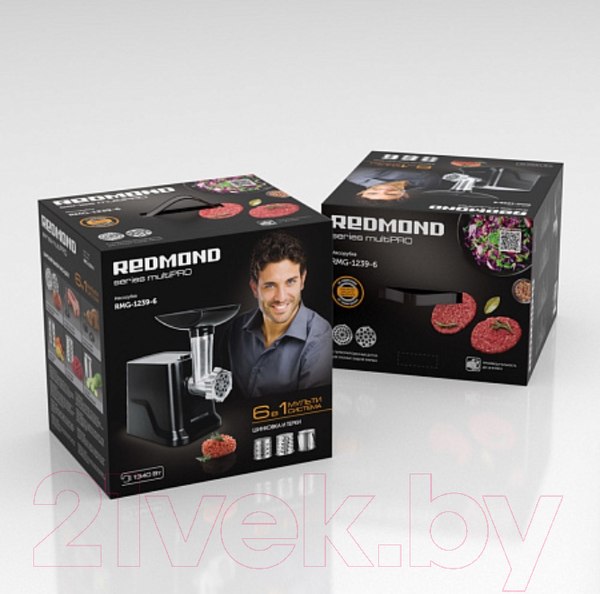 Изображение товара Мясорубка электрическая Redmond RMG-1239-6 (черный)