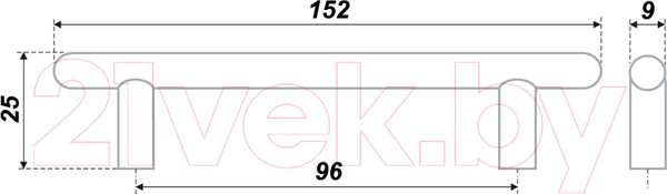Изображение товара Ручка для мебели Boyard R0150/96 / RR001SN.4/96