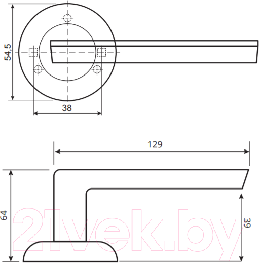 Изображение товара Ручка дверная Code Deco H-14105-A-NIS