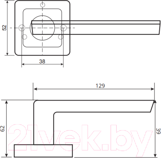Изображение товара Ручка дверная Code Deco H-22105-A-BLM