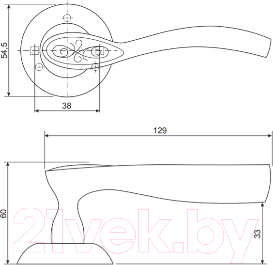 Изображение товара Ручка дверная Code Deco H-14044-A-NIS/CR