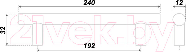 Изображение товара Ручка для мебели Boyard R0240/192 / RR002CP.5/192