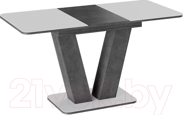 Изображение товара Обеденный стол ТриЯ Чинзано тип 1 раздвижной (моод темный/стекло белое матовое)