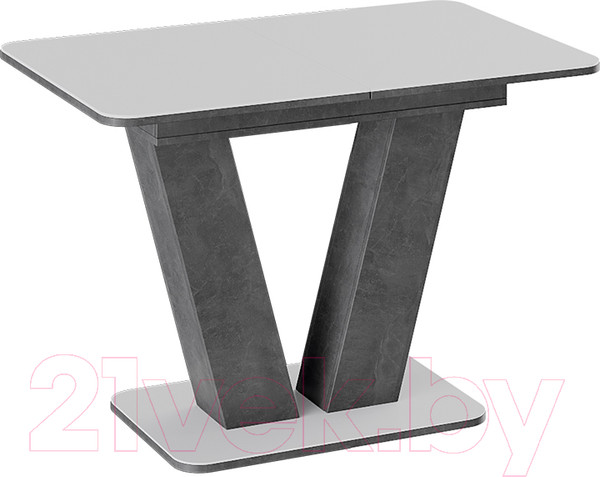 Изображение товара Обеденный стол ТриЯ Чинзано тип 1 раздвижной (моод темный/стекло белое матовое)