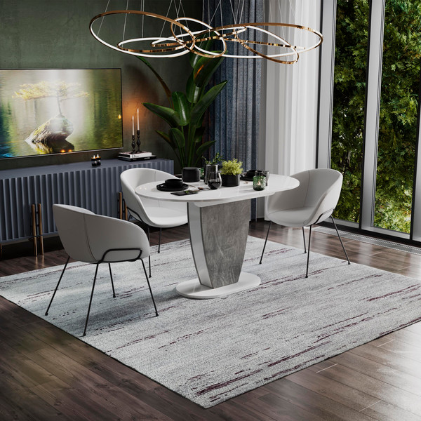 Изображение товара Обеденный стол ТриЯ Монреаль тип 1 (белый глянец/моод темный)