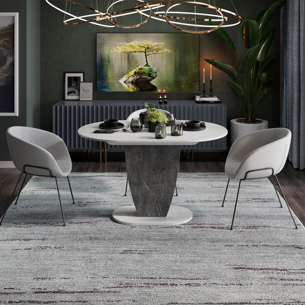Изображение товара Обеденный стол ТриЯ Монреаль тип 1 (белый глянец/моод темный)
