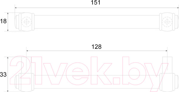 Изображение товара Ручка для мебели Boyard Bamboo RR008CP.4/128