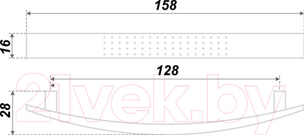 Изображение товара Ручка для мебели Boyard S0250/128 / RS002SN.4/128