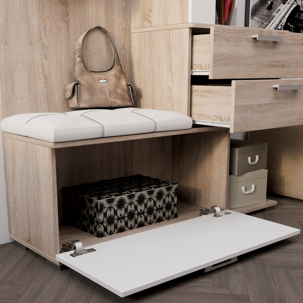 Изображение товара Секция в прихожую ТриЯ Эрика комбинированная (дуб сонома/белый)