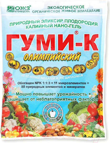 Изображение товара Удобрение ОЖЗ Калийный нано-гель. Гуми-К Олимпийский (300гр)